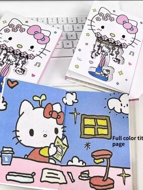 Sanrio Hello Kitty Colorful Notebook | Magnetic Hard Shell Cover, NEW